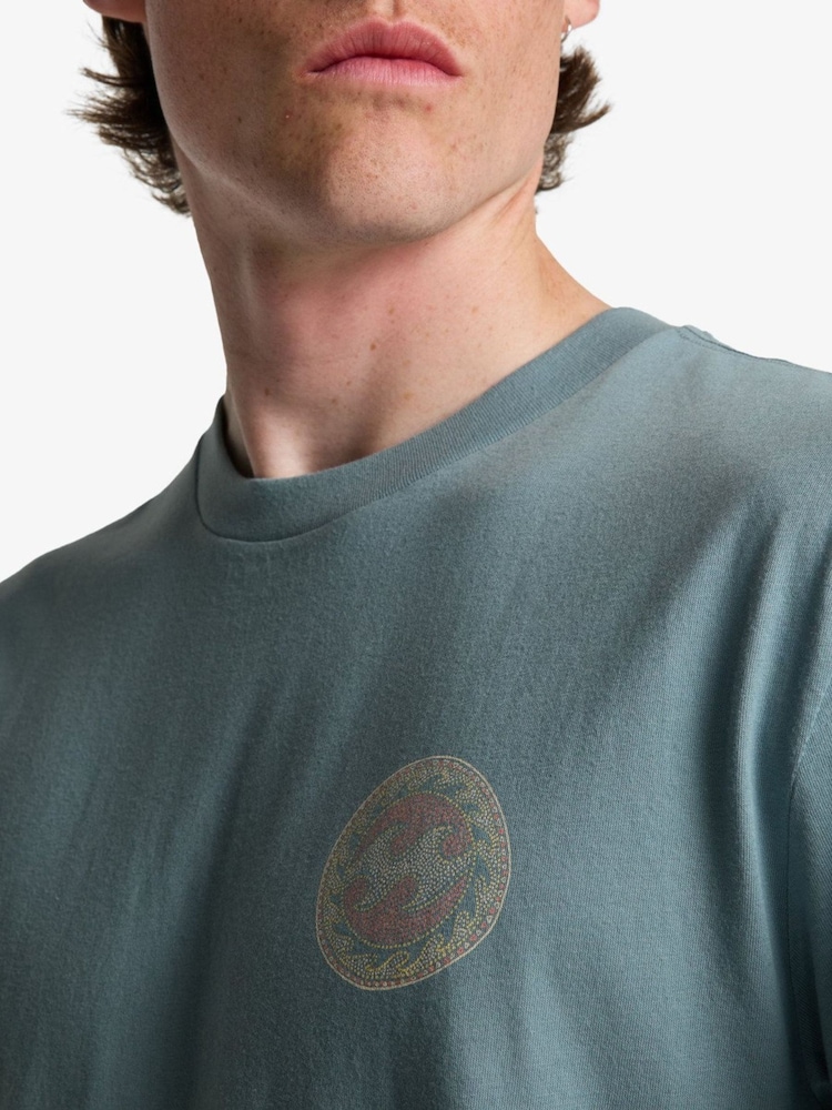 Billabong Blue Crayon Wave Backprint Graphic Short Sleeve T-Shirt - Image 4 of 4