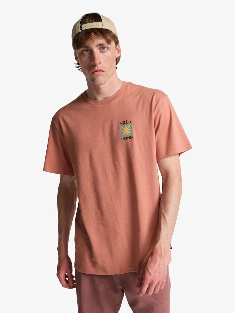 Billabong Red Good Times Graphic Back Print Short Sleeve Logo T-Shirt - Image 1 of 6