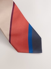 Rust/Blue Stripe Tie - Image 2 of 3