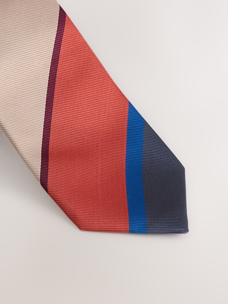 Rust/Blue Stripe Tie - Image 2 of 3 Rust/Blue Stripe Tie - Image 2 of 3