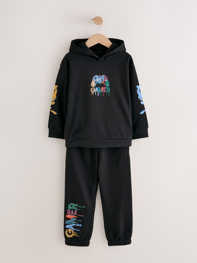 Jugador negro - Print Hoodie Joggers Set (3-16yrs) - Imagen 1 de 7 Jugador negro - Print Hoodie Joggers Set (3-16yrs) - Imagen 1 de 7