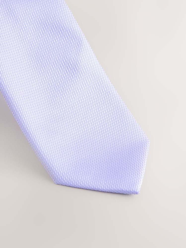 Lilac Purple Slim Textured Tie - Image 2 of 3