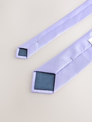 Lilac Purple Slim Textured Tie - Image 3 of 3