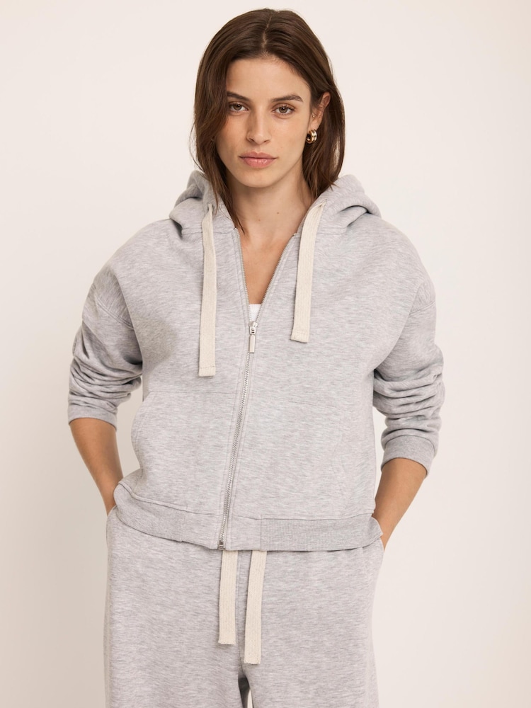 Mint Velvet Grey Zip Front Hoodie - Image 2 of 8