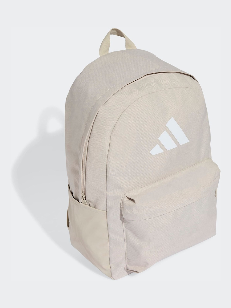 adidas White Classic 3 Bar Logo Backpack - Image 1 of 5 adidas White Classic 3 Bar Logo Backpack - Image 1 of 5