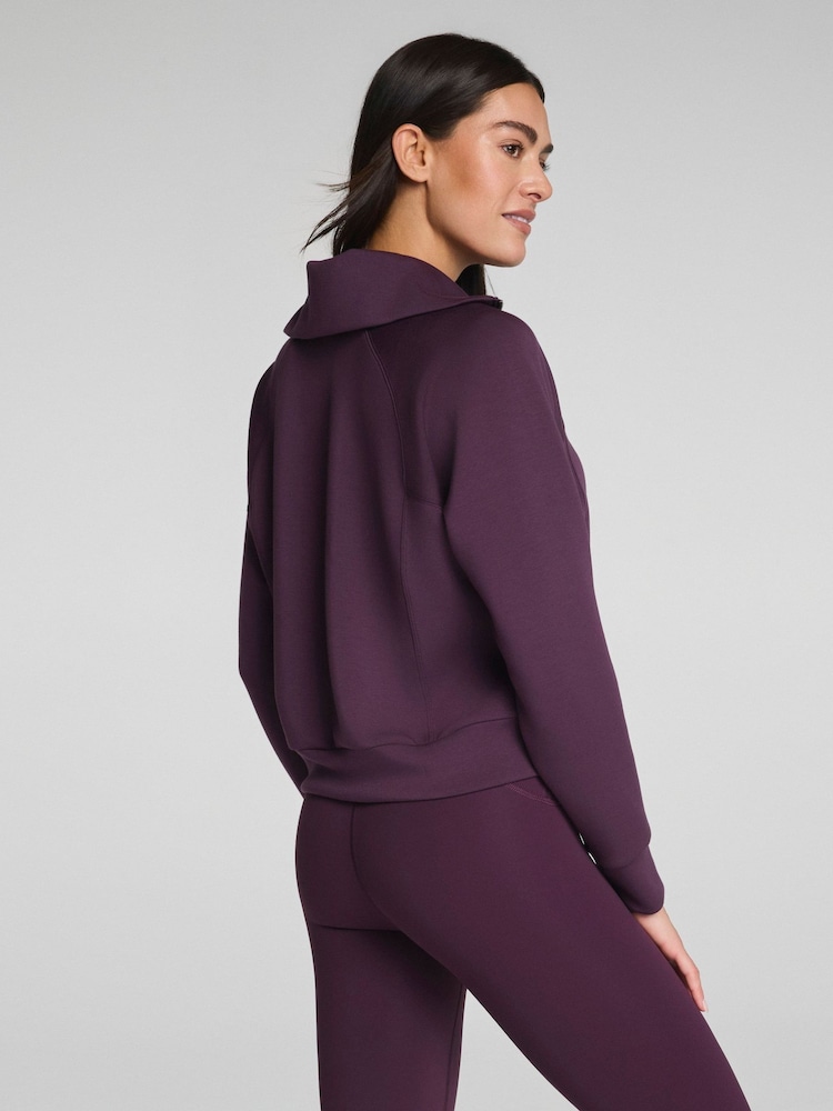 紫色 - SPANX AirEssentials® Half Zip Sweat Top - 5的图像2｝