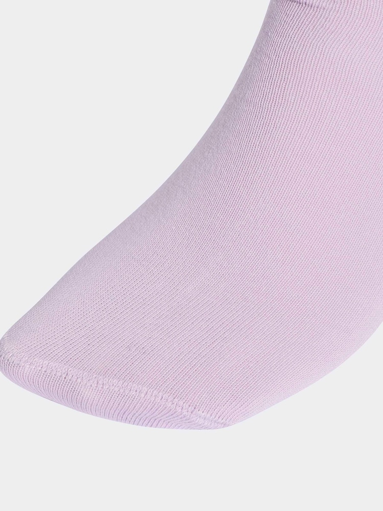adidas Originals White/Purple 3-Stripes Cushioned Sportswear Low-Cut Socks 3 Pack - Image 4 of 4