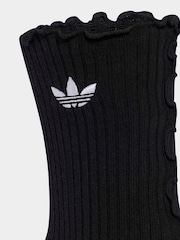 adidas Originals Black/White Kids Ruffle Crew Socks - Image 4 of 4