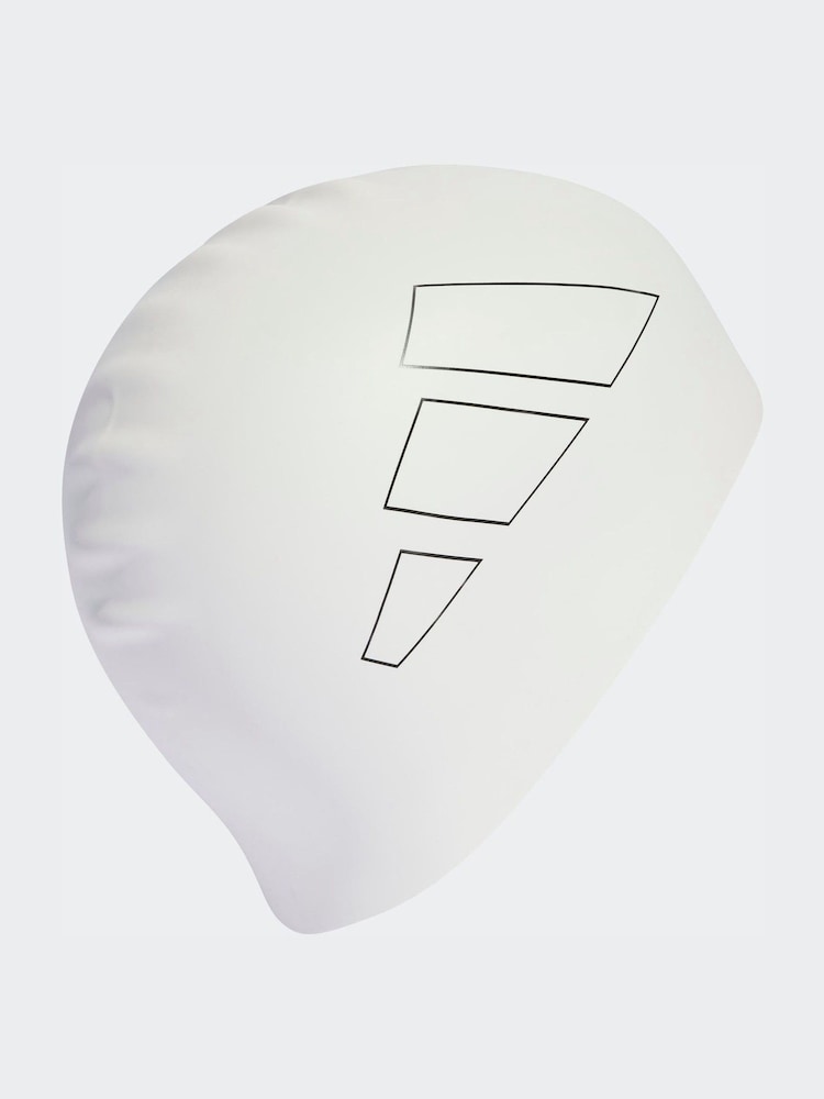 adidas White/Black Performance Swim Cap - Image 2 of 4 adidas White/Black Performance Swim Cap - Image 2 of 4