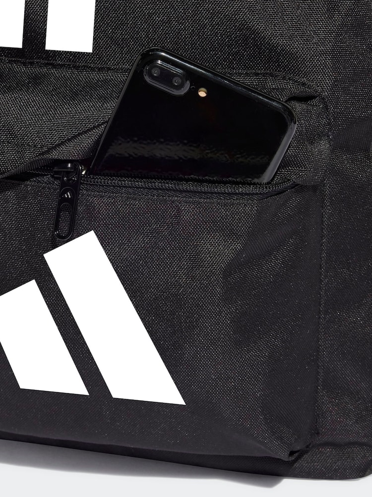 adidas Black/White Classic 3 Bar Logo Backpack - Image 7 of 7 adidas Black/White Classic 3 Bar Logo Backpack - Image 7 of 7