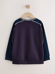 Navy/Purple Regular Fit Graphic Crew Neck Sweater (3-16yrs) - Image 6 of 8