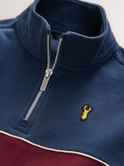 Navy/Berry Regular Fit Zip Neck Sweatshirt (3-16yrs) - Image 3 of 4