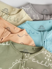 Multi Dino Two Way Zip Baby Sleepsuits 5 Pack (0mths-3yrs) - Image 10 of 16