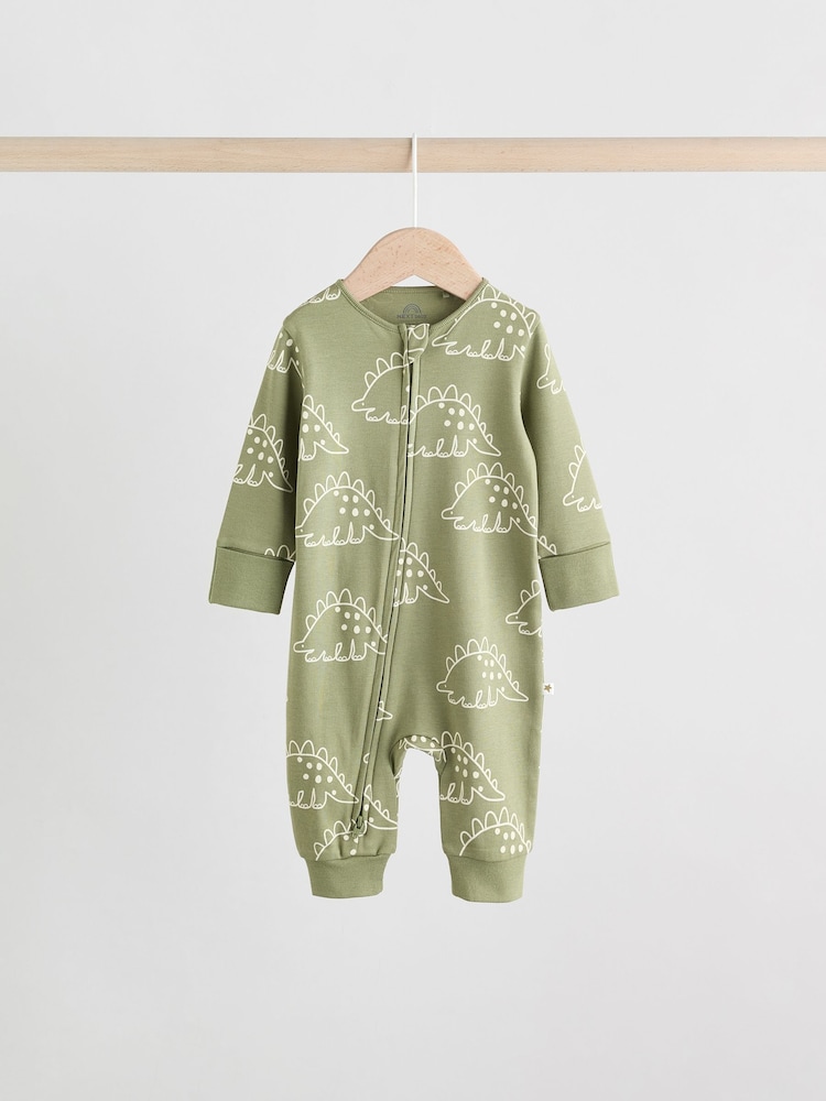 Multi Dino Two Way Zip Baby Sleepsuits 5 Pack (0mths-3yrs) - Image 2 of 16