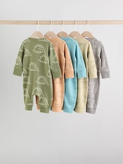 Multi Dino Two Way Zip Baby Sleepsuits 5 Pack (0mths-3yrs) - Image 7 of 16