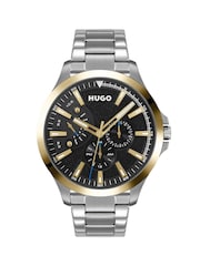 HUGO Silver Tone Leap Stainless Steel Bracelet Watch - Image 1 of 4