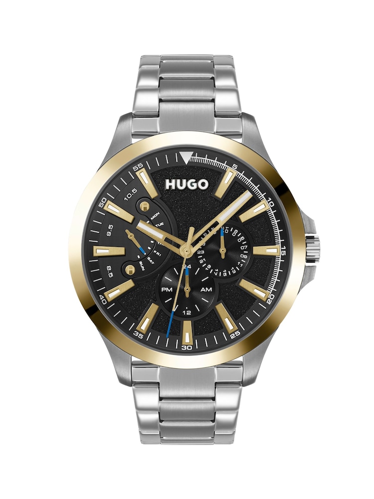 HUGO Silver Tone Leap Stainless Steel Bracelet Watch - Image 1 of 4