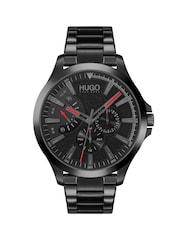 HUGO Black Leap IP Bracelet Watch - Image 1 of 4