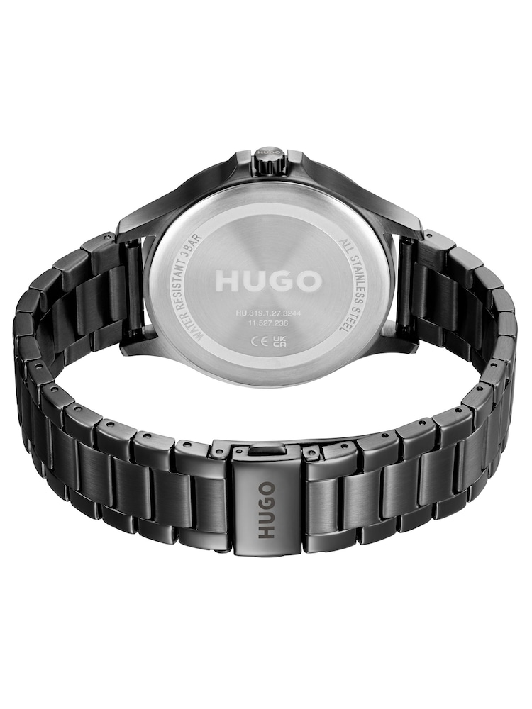 HUGO Black Leap IP Bracelet Watch - Image 2 of 4