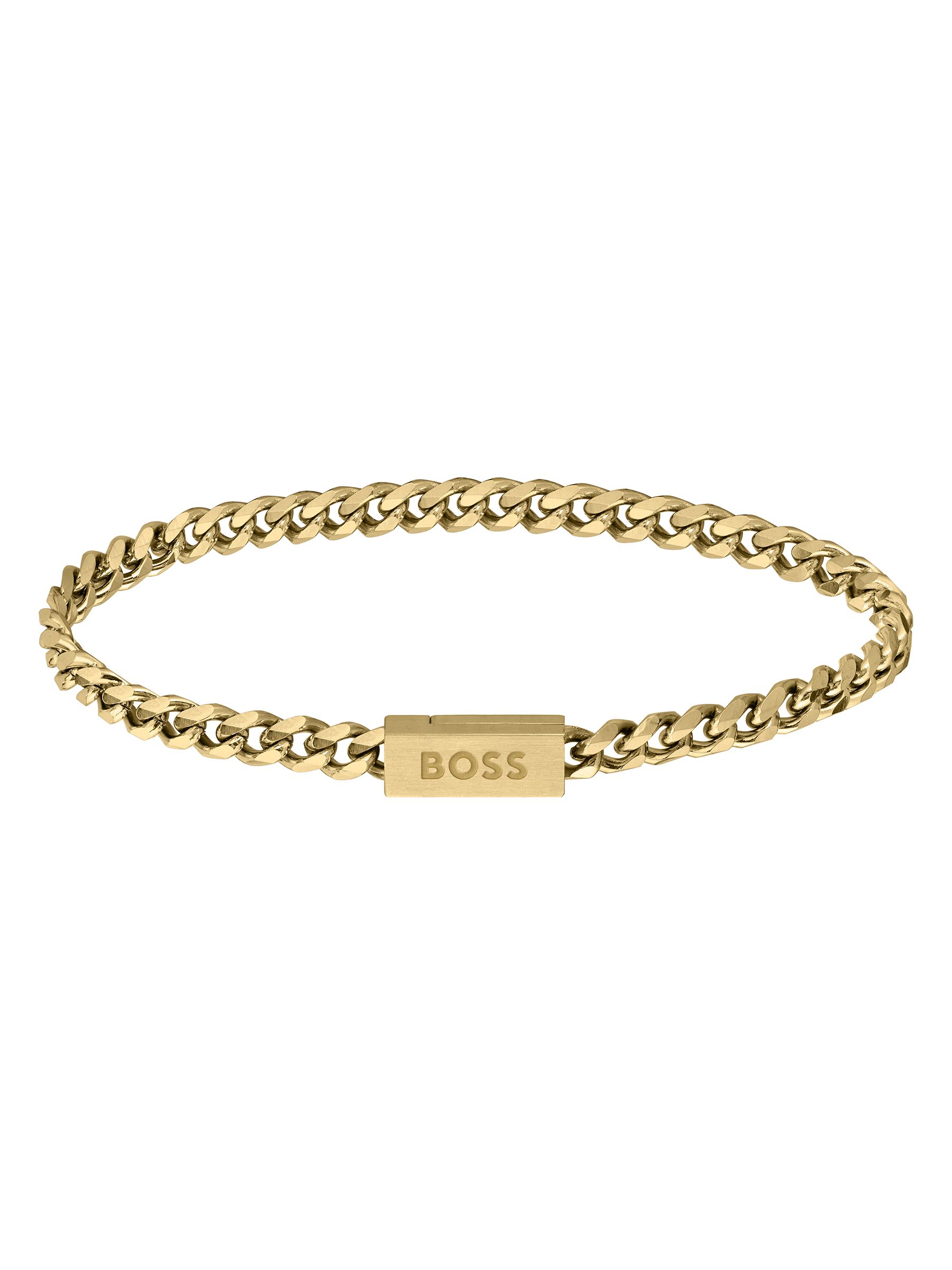 BOSS Chain Logo Bracelet, Gold, Men - Image 4