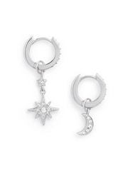 Olivia Burton Silver Tone Celestial Moon & Star Huggie Hoops - Image 2 of 5