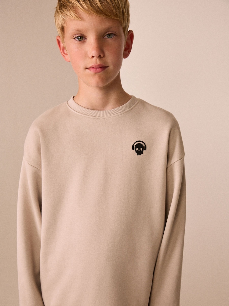 Ecru skull logo Sweatshirt Sweat Hoodie (3-16yrs) - Image 2 of 6