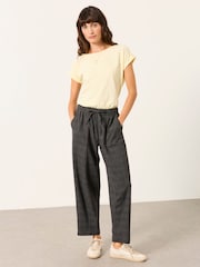 FatFace Alev Grey Tapered Check Trousers - Image 4 of 6