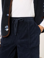 FatFace Alev Navy Barrel Cropped Cord Trousers - Image 3 of 6