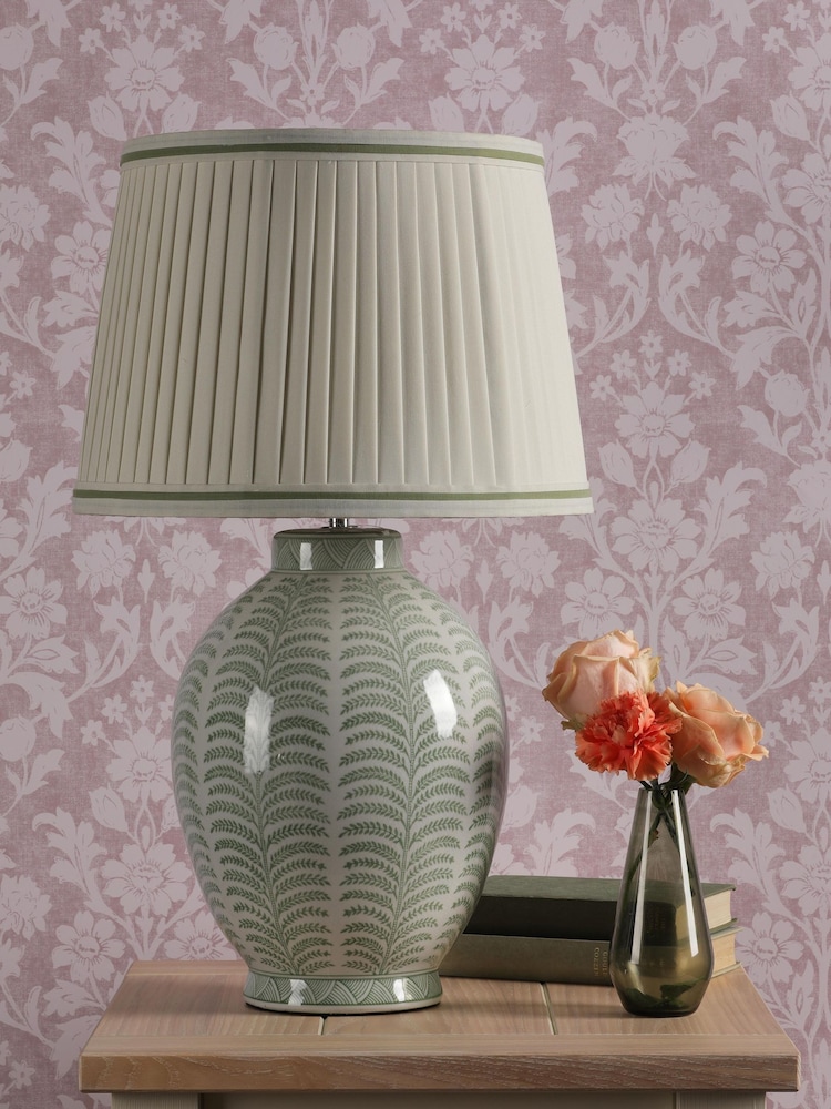 Laura Ashley Green Stannard Table Lamp - Image 2 of 6
