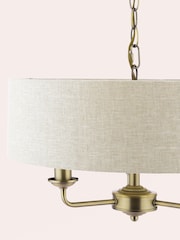 Laura Ashley Brass Sorrento 3 Arm Chandelier Matt Antique - Image 5 of 6