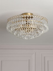 Laura Ashley Matte Antique Brass Enid 5 Light Semi Flush Ceiling Light - Image 2 of 6