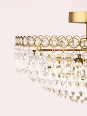 Laura Ashley Matte Antique Brass Enid 5 Light Semi Flush Ceiling Light - Image 5 of 6