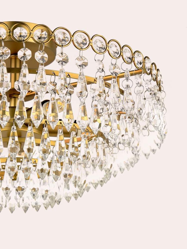 Laura Ashley Matte Antique Brass Enid 5 Light Semi Flush Ceiling Light - Image 6 of 6 Laura Ashley Matte Antique Brass Enid 5 Light Semi Flush Ceiling Light - Image 6 of 6