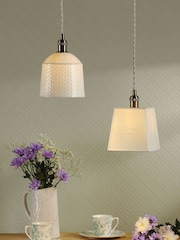 Laura Ashley Cream Porcelain Square Pendant Ceiling Light - Image 3 of 6