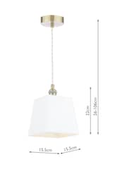 Laura Ashley Cream Porcelain Square Pendant Ceiling Light - Image 4 of 6