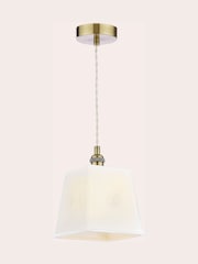Laura Ashley Cream Porcelain Square Pendant Ceiling Light - Image 5 of 6