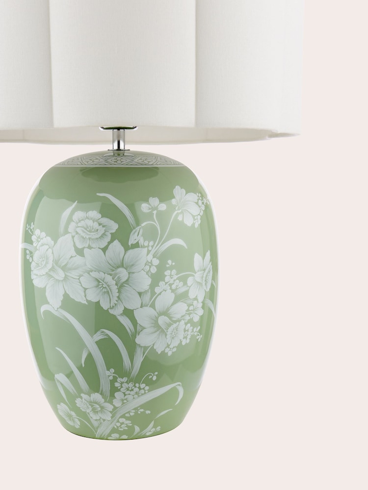 Laura Ashley Green Pashley Table Lamp - Image 6 of 6