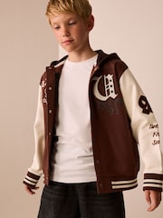 Brown Graphic Print Bomber Jacket (3-16yrs) - Image 2 of 5