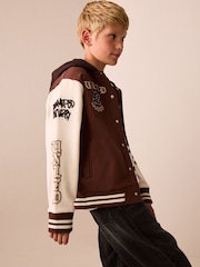 Brown Graphic Print Bomber Jacket (3-16yrs) - Image 4 of 5