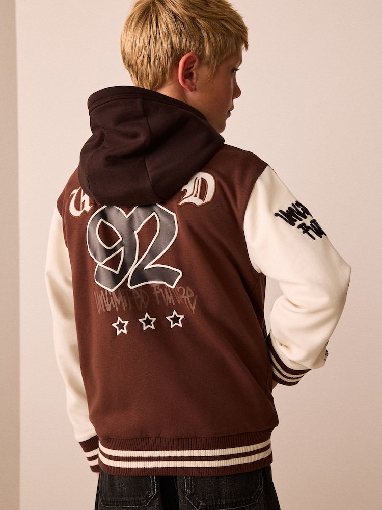 Brown Graphic Print Bomber Jacket (3-16yrs) - Image 5 of 5 Brown Graphic Print Bomber Jacket (3-16yrs) - Image 5 of 5