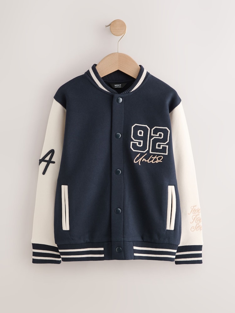 Navy Graphic Print Bomber Jacket (3-16yrs) - Image 1 of 5 Navy Graphic Print Bomber Jacket (3-16yrs) - Image 1 of 5