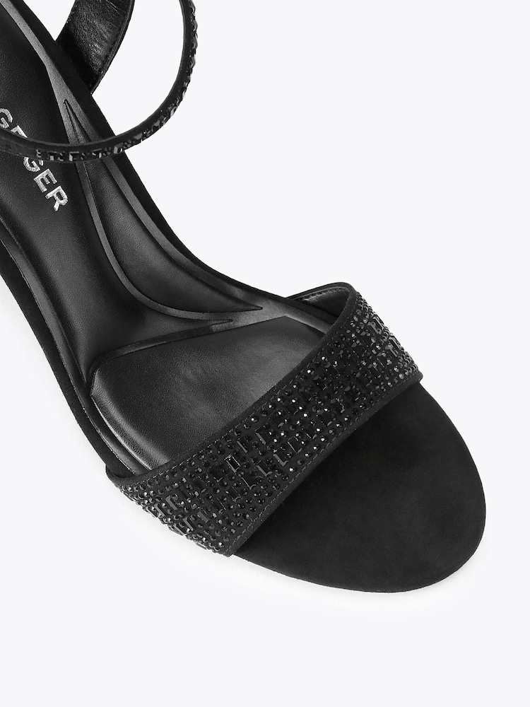 KG Kurt Geiger Black Fleur Bling Sandals - Image 4 of 4 KG Kurt Geiger Black Fleur Bling Sandals - Image 4 of 4