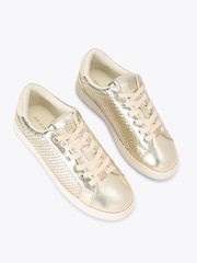 KG Kurt Geiger Gold Liza Weave Trainers - Image 2 of 4