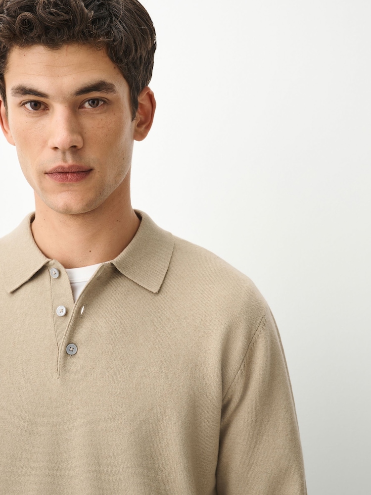Neutraali - Essential Knitted Polo Shirt - Kuva 1 / 6