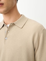 Neutraali - Essential Knitted Polo Shirt - Kuva 6 / 6