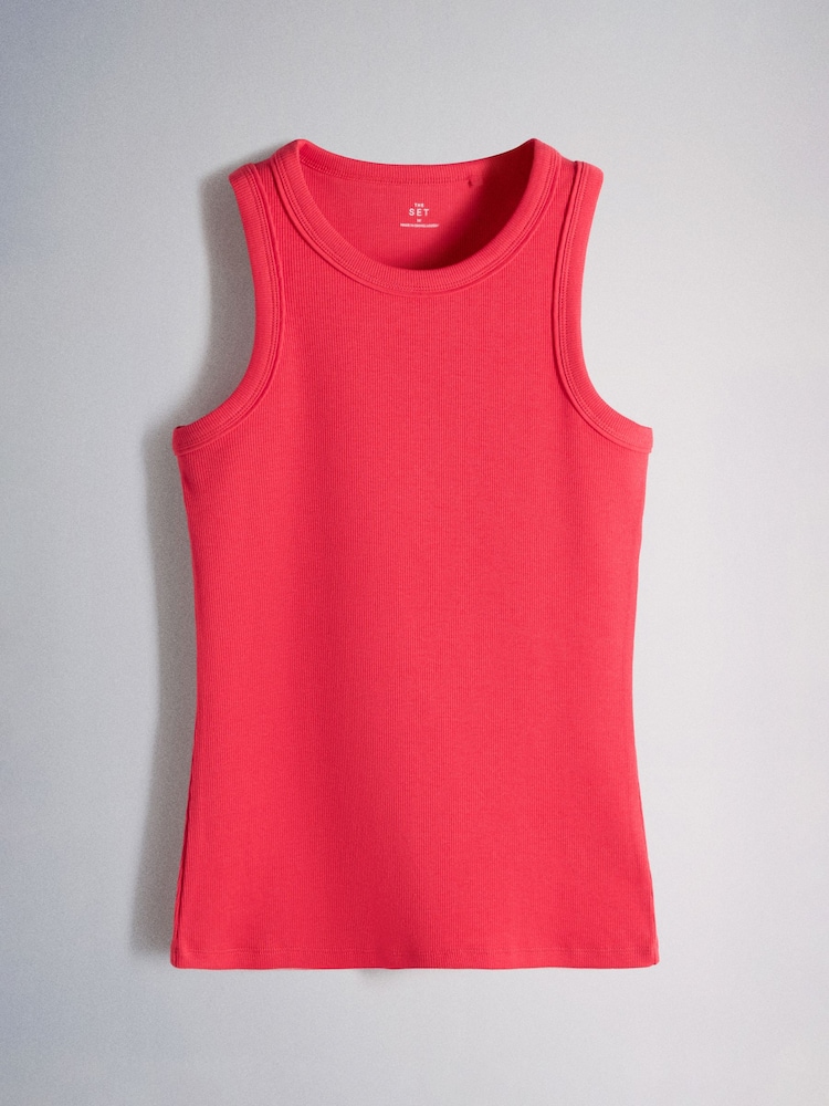 The Set 4 Pack Ribbed Racer Vests Chocolate brown/Light Pink/Pink/Light Brown - Image 2 of 7