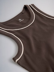 The Set 4 Pack Ribbed Racer Vests Chocolate brown/Light Pink/Pink/Light Brown - Image 7 of 7