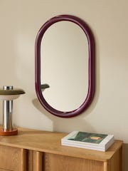 MADE.COM Burgundy Red Reya Oval Mirror - Image 1 of 5