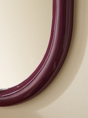 MADE.COM Burgundy Red Reya Oval Mirror - Image 2 of 5
