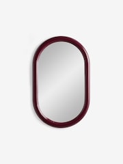 MADE.COM Burgundy Red Reya Oval Mirror - Image 4 of 5